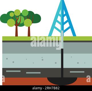 Vektorsymbol für die Ölextraktion Stock Vektor