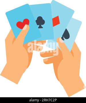 Hand mit Vektorsymbol für vier Asse Stock Vektor