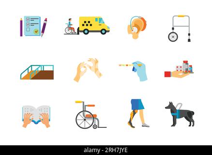 Symbolgruppe für behinderte Personen Stock Vektor