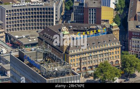 Luftaufnahme, Select Hotel Handelshof Essen, Postbankdach mit Antenne, Stadtzentrum, Essen, Ruhrgebiet, Nordrhein-Westfalen, Deutschland Stockfoto