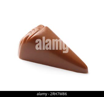 Schokoladenbonbons auf weißer, isolierter Nahaufnahme. Schokoladenpraline, Süßigkeiten. Stockfoto