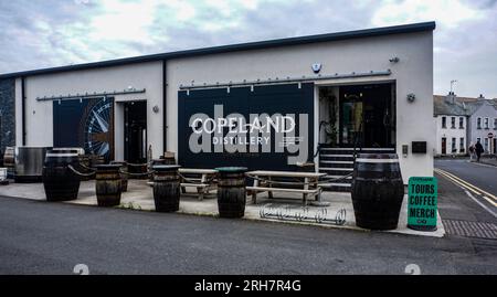 Copeland Distillery Donaghadee, County Down, Nordirland, Ein handwerklicher Hersteller einer Reihe von Irish Gin, Rum, Single Malt und Pot Still Whiskey. Stockfoto