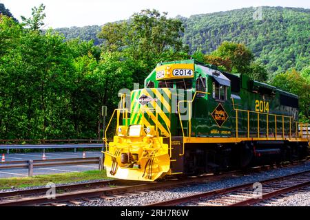 Jim Thorpe, Pennsylvania - 5. August 2023 : Fahrradzug auf den Pocono-Bergen, fahrbereit Stockfoto