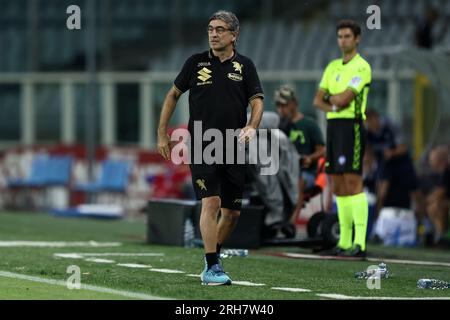 Turin, Italien. 14. Aug. 2023. Ivan Juric, Cheftrainer des Turin FC Gesten beim Coppa Italia Match zwischen Turin FC und Feralpisalo im Stadio Olimpico am 14. August 2023 in Turin, Italien . Kredit: Marco Canoniero/Alamy Live News Stockfoto