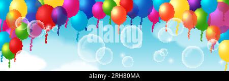 Farbenfrohes Dekorationselement Mit Ballons Stock Vektor
