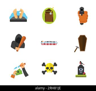 Symbolsatz für Bestattungsdienste Stock Vektor