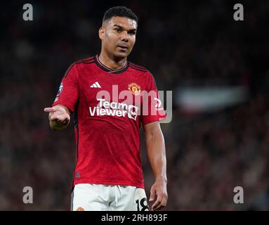 Manchester, Großbritannien. 14. Aug. 2023. Casemiro von Manchester United während des Premier League-Spiels in Old Trafford, Manchester. Das Bild sollte lauten: Andrew Yates/Sportimage Credit: Sportimage Ltd/Alamy Live News Stockfoto