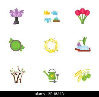 Blumen Symbolset Stock Vektor