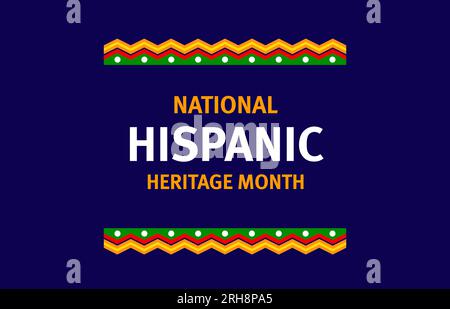 Poster zum National hispanic Heritage Month Festival mit Mustern, lebendigen Farben und traditionellen Elementen, die die Bedeutung der jährlichen Veranstaltung hervorheben und die reiche Vielfalt der hispanischen Gemeinde feiern Stock Vektor