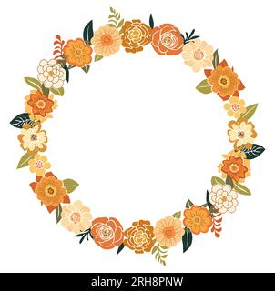 Abstrakter Kranz mit bunten Blumen Vektorkunst. Stock Vektor