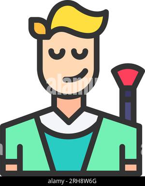 Bild Des Männlichen Make-Up-Künstlers. Stock Vektor