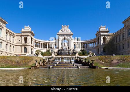 Marseille, Frankreich - März 23 2019: Das château d'Eau des Palais Longchamp. Das Palais Longchamp wurde 1839 gegründet, um den Bau zu feiern Stockfoto