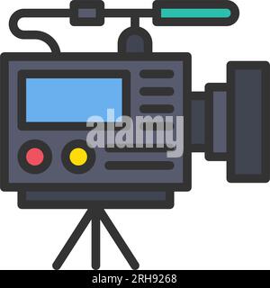 Bild Des Symbols Für Die Videokamera. Stock Vektor