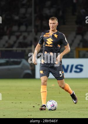 Turin, Italien. 14. Aug. 2023. Per Shuurs (Turin FC) während des Spiels Turin FC gegen Feralpisalo, italienischer Fußball Coppa Italia in Turin, Italien, August 14 2023 Kredit: Independent Photo Agency/Alamy Live News Stockfoto