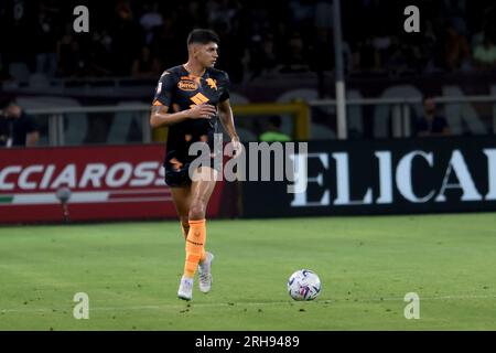 Turin, Italien. 14. Aug. 2023. Raoul Bellanova (Turin FC) während des Spiels Turin FC gegen Feralpisalo, italienischer Fußball Coppa Italia in Turin, Italien, August 14 2023 Kredit: Independent Photo Agency/Alamy Live News Stockfoto