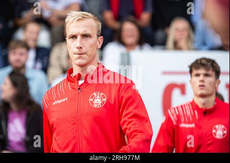 Aarhus, Dänemark. 13., 2023. August. Tobias Salquist von Silkeborg, gesehen während des 3F. Superliga-Spiels zwischen Aarhus GF und Silkeborg IF im Ceres Park in Aarhus. (Foto: Gonzales Photo - Morten Kjaer). Stockfoto