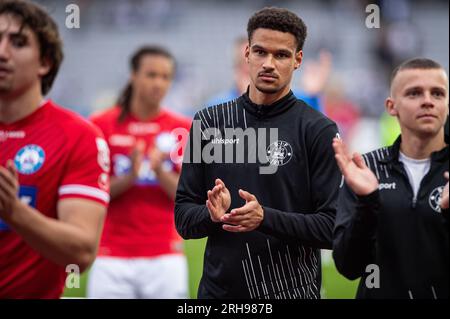 Aarhus, Dänemark. 13., 2023. August. Joel Felix aus Silkeborg, gesehen nach dem 3F. Superliga-Spiel zwischen Aarhus GF und Silkeborg im Ceres Park in Aarhus. (Foto: Gonzales Photo - Morten Kjaer). Stockfoto