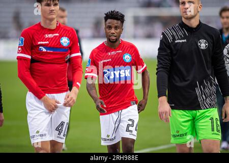 Aarhus, Dänemark. 13., 2023. August. Lubambo Musonda von Silkeborg, gesehen nach dem 3F. Superliga-Spiel zwischen Aarhus GF und Silkeborg im Ceres Park in Aarhus. (Foto: Gonzales Photo - Morten Kjaer). Stockfoto