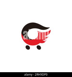 Flamme Einkaufswagen Autohaus Symbol Logo Vektor Stock Vektor