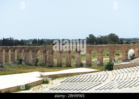 Das Acre Ottoman Aquädukt in der Nähe von Kibbutz Lohamei Hagetaot im westlichen Galiläa in Israel. Stockfoto