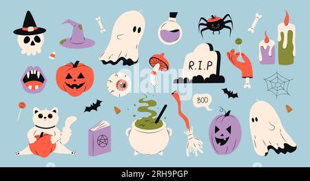 Hübsches Halloween-Set für Kinder Stock Vektor