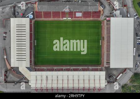 Oakwell aus der Vogelperspektive vor dem Sky Bet League 1 Spiel Barnsley vs Peterborough in Oakwell, Barnsley, Großbritannien, 15. August 2023 (Foto: Mark Cosgrove/News Images) Stockfoto