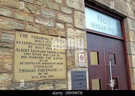 Die Nummer 1 des Wigan Pier, 1777, war das Terminus Warehouse, Wigan WN3 4EU Stockfoto