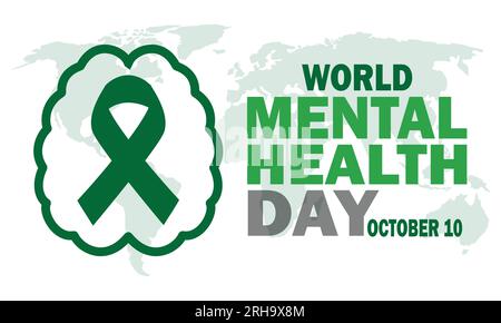 Welttag Der Psychischen Gesundheit Vektordesign Illustration. Oktober 10. Geeignet für Grußkarten, Poster und Banner Stock Vektor