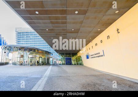 Gebäude des Hauptsitzes der Europäischen Kommission in Brüssel Stockfoto