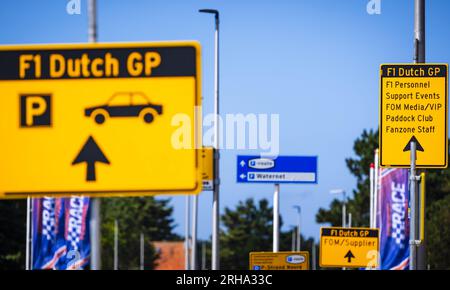 ZANDVOORT - Vorzeichen für die Formel 1 im Vorfeld des Grand Prix in Zandvoort. ANP FREEK VAN DEN BERGH Stockfoto