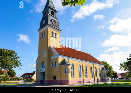 Skagen Church befindet sich im historischen Stadtzentrum von Skagen, Dänemark. Stockfoto