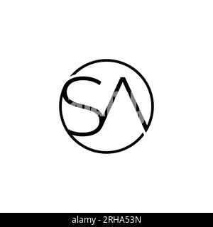 Anfangsbuchstabe sa Logo Designvorlage sa Buchstaben Vektorbild. Logo des SA-Buchstabens auf schwarzem Hintergrund Anfangsbuchstabe des sa-Logos im Monogramm Stock Vektor
