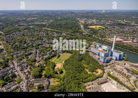 Luftaufnahme, Energieunternehmen GMVA Niederrhein GmbH, Abfallverbrennungsanlage, Lirich, Oberhausen, Ruhrgebiet, Nordrhein-Westfalen, Deutschland, DE, Europaeische Stockfoto