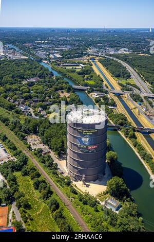 Luftaufnahme, Einkaufszentrum Westfield Centro, Neue Mitte, Gasometer mit Ausstellung The Fragile Paradise, Borbeck, Oberhausen, Ruhrgebiet, Nordrhein Stockfoto