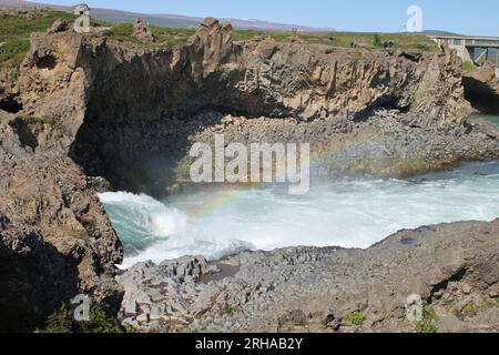 Godafoss Waterfall, Island, Juli 2023 Stockfoto