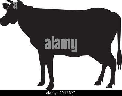 Kuhvektor schwarz-weiß Stock Vektor