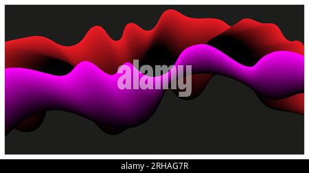 Abstrakter rot-violetter Hintergrund. Bunte Unschärfe auf schwarzem Hintergrund Stockfoto