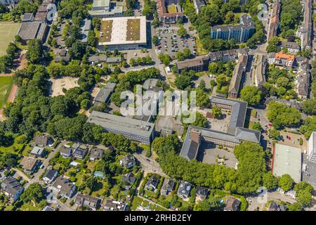 Luftaufnahme, Realschule und Berufskolleg, Westenergie Sports Hall, Employment Agency, Altstadt I - Südosten, Mülheim an der Ruhr, Ruhrgebiet, North Rh Stockfoto