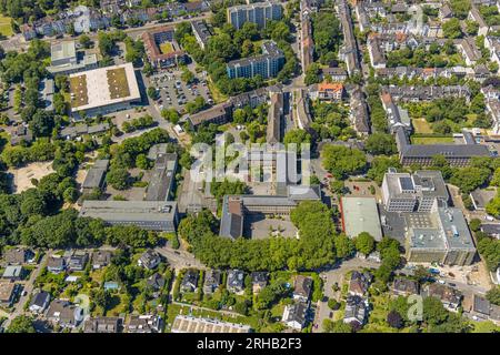 Luftaufnahme, Realschule und Berufskolleg, Westenergie Sports Hall, Employment Agency, Altstadt I - Südosten, Mülheim an der Ruhr, Ruhrgebiet, North Rh Stockfoto