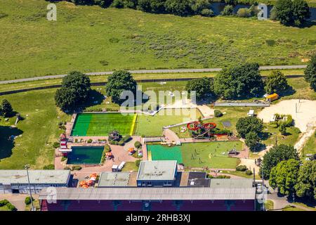 Luftaufnahme, Naturpool, Styrum - Süd, Mülheim an der Ruhr, Ruhrgebiet, Nordrhein-Westfalen, Deutschland, Badehaus, Badeort, Deutschland, Europa, raus Stockfoto