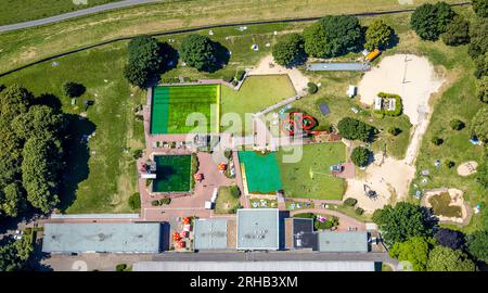 Luftaufnahme, Naturpool, Styrum - Süd, Mülheim an der Ruhr, Ruhrgebiet, Nordrhein-Westfalen, Deutschland, Badehaus, Badeort, Deutschland, Europa, raus Stockfoto