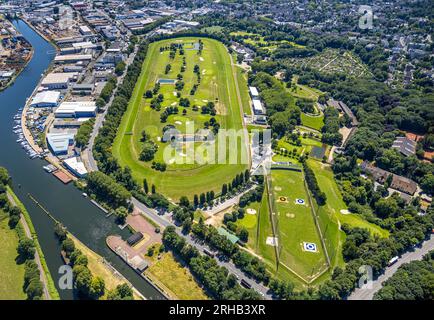 Luftaufnahme, Golfplatz Golfclub Mülheim an der Ruhr Raffelberg, Rennbahn, Speldorf - Nordwesten, Mülheim an der Ruhr, Ruhrgebiet, Nordrhein-Westph Stockfoto