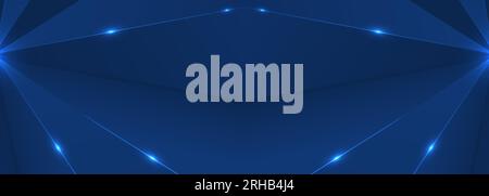 Blauer abstrakter digitaler Technologie breiter Konzepthintergrund. Vektordarstellung Stock Vektor