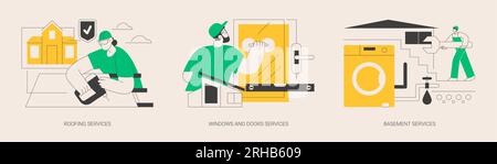 Haus Wartung abstrakte Konzept Vektor Illustrationen. Stock Vektor