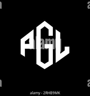 PGL-Logo in Polygonform. PGL-Polygon- und würfelförmiges Logo. Sechseckige PGL-Vektor-Logo-Vorlage in Weiß und Schwarz. PGL Monogr Stock Vektor