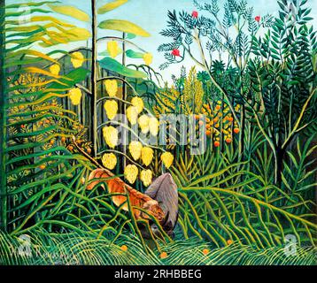 Henri Rousseau ist in einem Tropenwald. Stockfoto