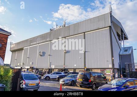 Cleethorpes, Großbritannien. 15. Aug. 2023. Allgemeiner Blick auf das Blundell Park Stadion während des Spiels Grimsby Town vs Salford City FC Sky Bet League 2 im Blundell Park, Cleethorpes, Großbritannien am 15. August 2023 Gutschrift: Jede zweite Media/Alamy Live News Stockfoto