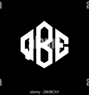 Logo mit QBE-Buchstaben und Polygonform. QBE-Polygon- und würfelförmiges Logo. QBE sechseckige Vektor-Logo-Vorlage in Weiß und Schwarz. QBE monogr Stock Vektor