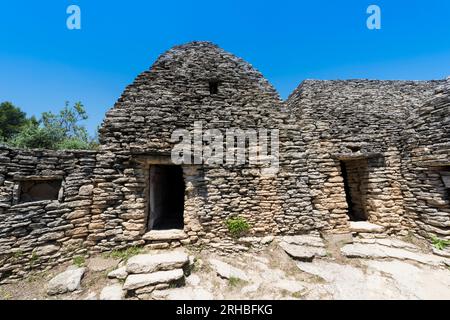 Alte Steinbauten, Dorf Bories, Gordes, Provence-Alpes-Cote d’Azur, Frankreich, Europa Stockfoto