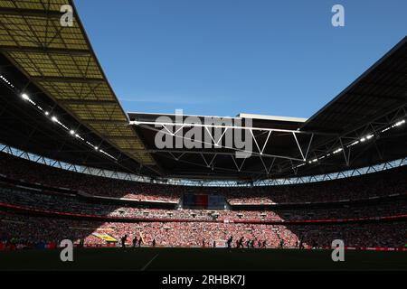 Allgemeine Ansicht des Wembley Stadions während des Spiels - Coventry City gegen Luton Town, Sky Bet Championship Play-Off-Finale, Wembley Stadium, London, Großbritannien - 27. Mai 2023 nur redaktionelle Verwendung - es gelten Einschränkungen für DataCo Stockfoto